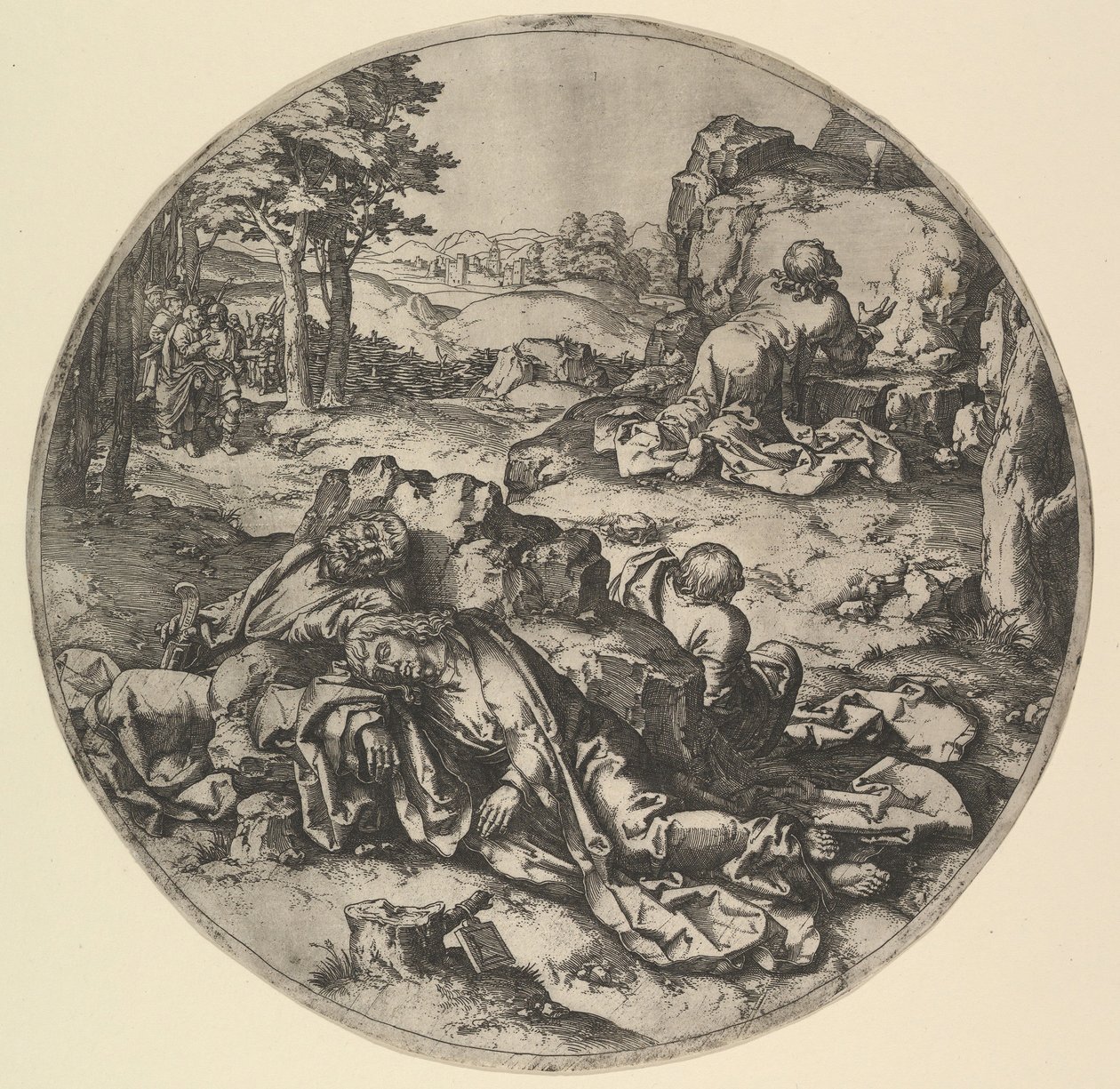 Krisztus Gecsemánéban másolat, 17. század. alkotó: Claes Jansz Visscher