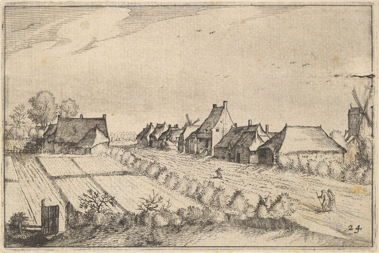 Mezők és út, 8. tábla a Regiunculae et Villae aliquot Ducatus Brabantiae-től, kb. 1610 alkotó: Claes Jansz Visscher