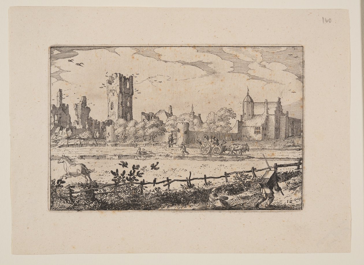 A ház Cleefben, Haarlem közelében, a Haarlem környéki kilátásokból (Plaisante Plaetsen) alkotó: Claes Jansz. Visscher