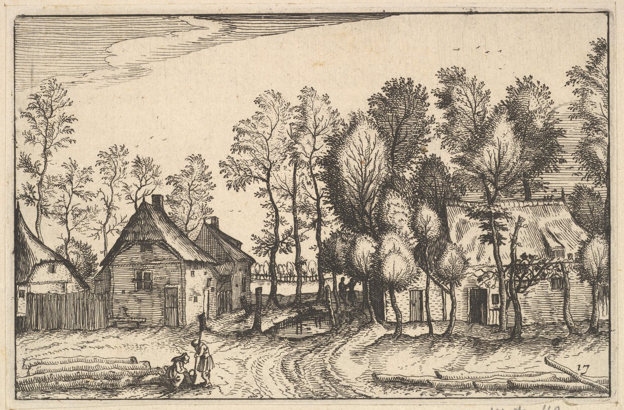 Táj kivágott fákkal, 17. tábla a Brabanti Hercegség régióiról és városairól..., kb. 1610 alkotó: Claes Jansz Visscher