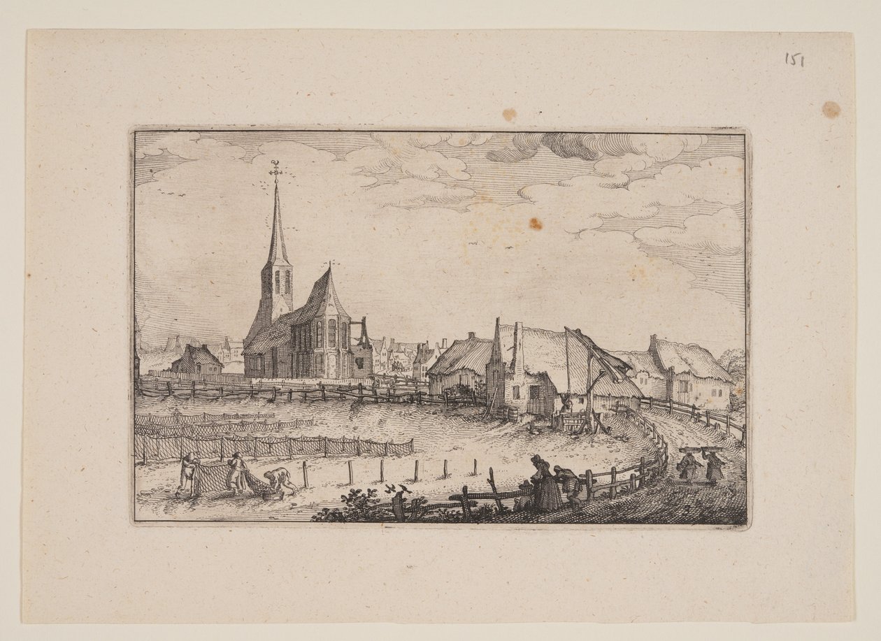 A falu Zandvoort, a Haarlem környéki kilátásokból (Plaisante Plaetsen) alkotó: Claes Jansz. Visscher