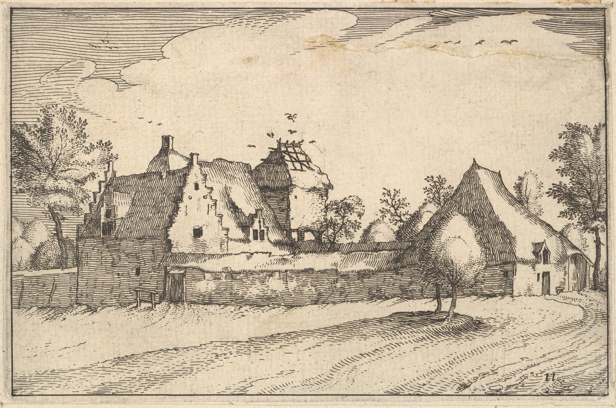 Falazott farm, 11. tábla a Regiunculae et Villae aliquot Ducatus Brabantiae-ből, kb. 1610 alkotó: Claes Jansz Visscher