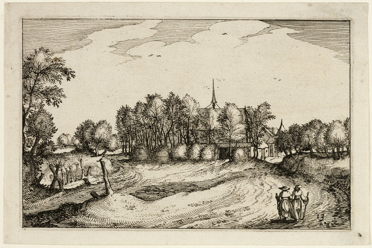 Egy kolostor, tizenhárom tányér a tanyák, vidéki házak és falusias falvak képei után (Praediorum villarum et rusticarum casularum icones). alkotó: Claes Jansz. Visscher II