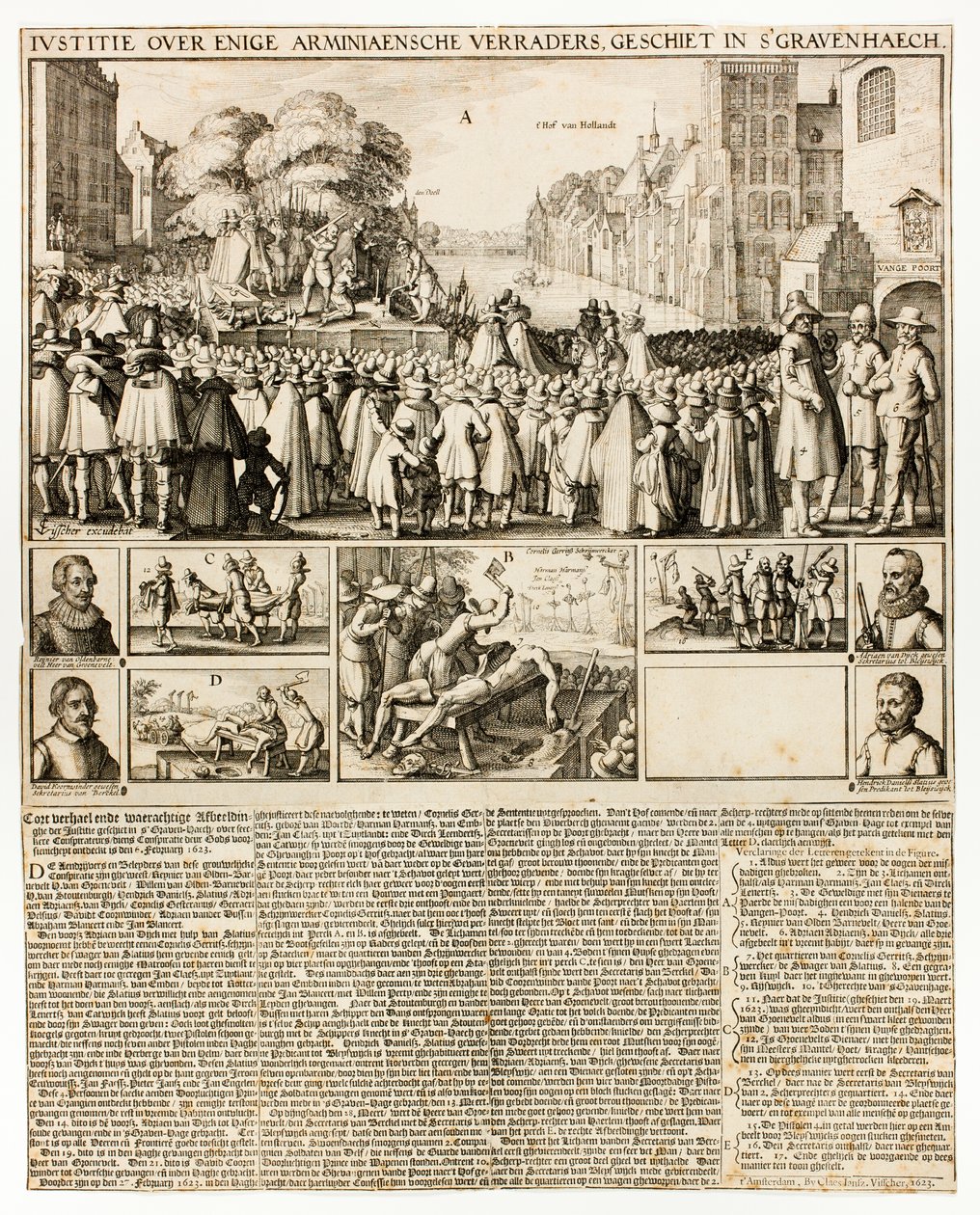 Arminiánusok kivégzése Hágában alkotó: Claes Jansz. Visscher II