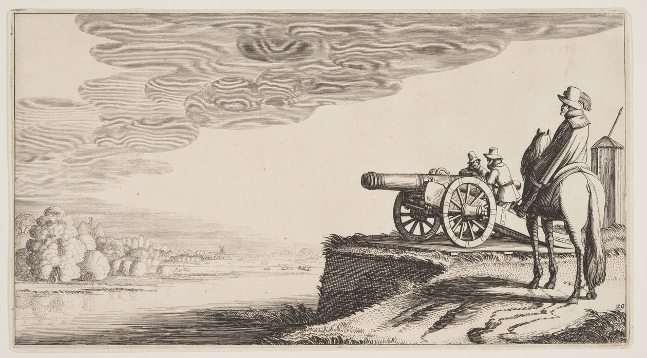Őrtorony a folyón, a Landscapes (Playsante Lantschappen) kötetből alkotó: Claes Jansz. Visscher II
