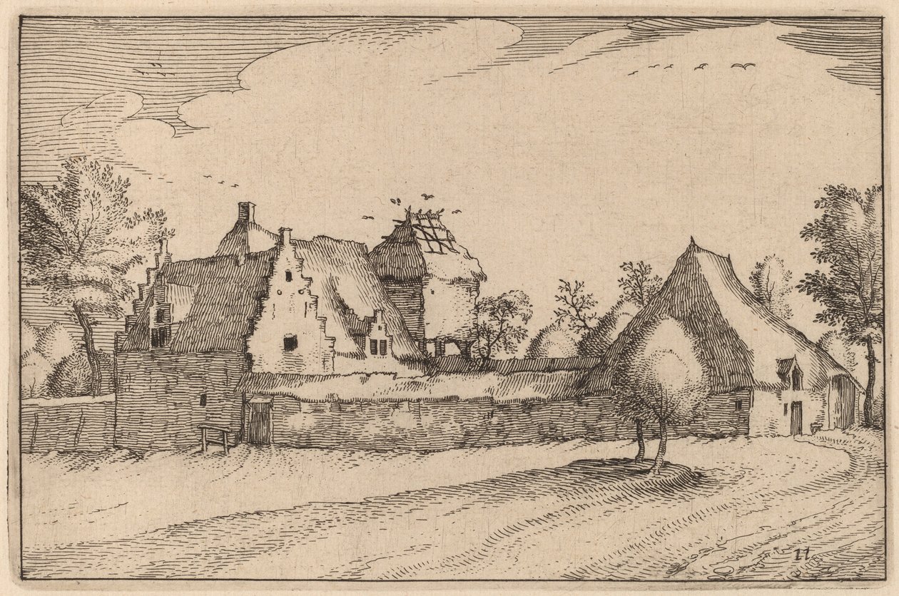 Falazott Farm alkotó: Claes Jansz Visscher after Johannes van Doetechum, the Elder after Lucas