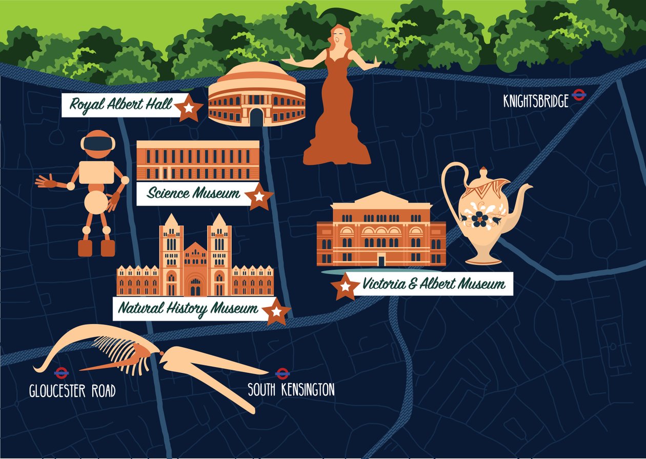 South Kensington térképe alkotó: Claire Huntley
