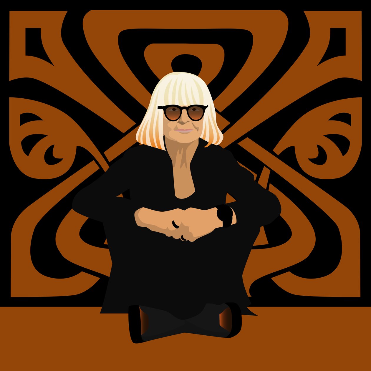 Barbara Hulanicki divattervező, a Biba alapítója, belsőépítész és illusztrátor portréja alkotó: Claire Huntley