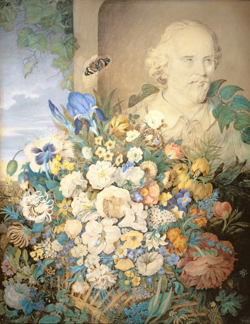 Shakespeare virágai, 1835 körül alkotó: Clara Maria Pope