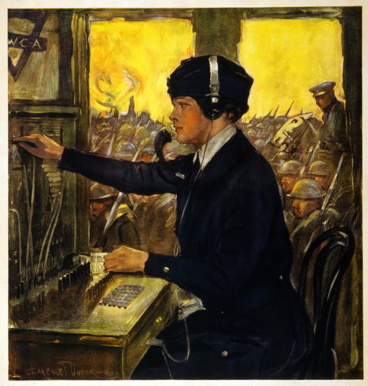 YWCA telefonkezelő, 1918 körül alkotó: Clarence F. Underwood