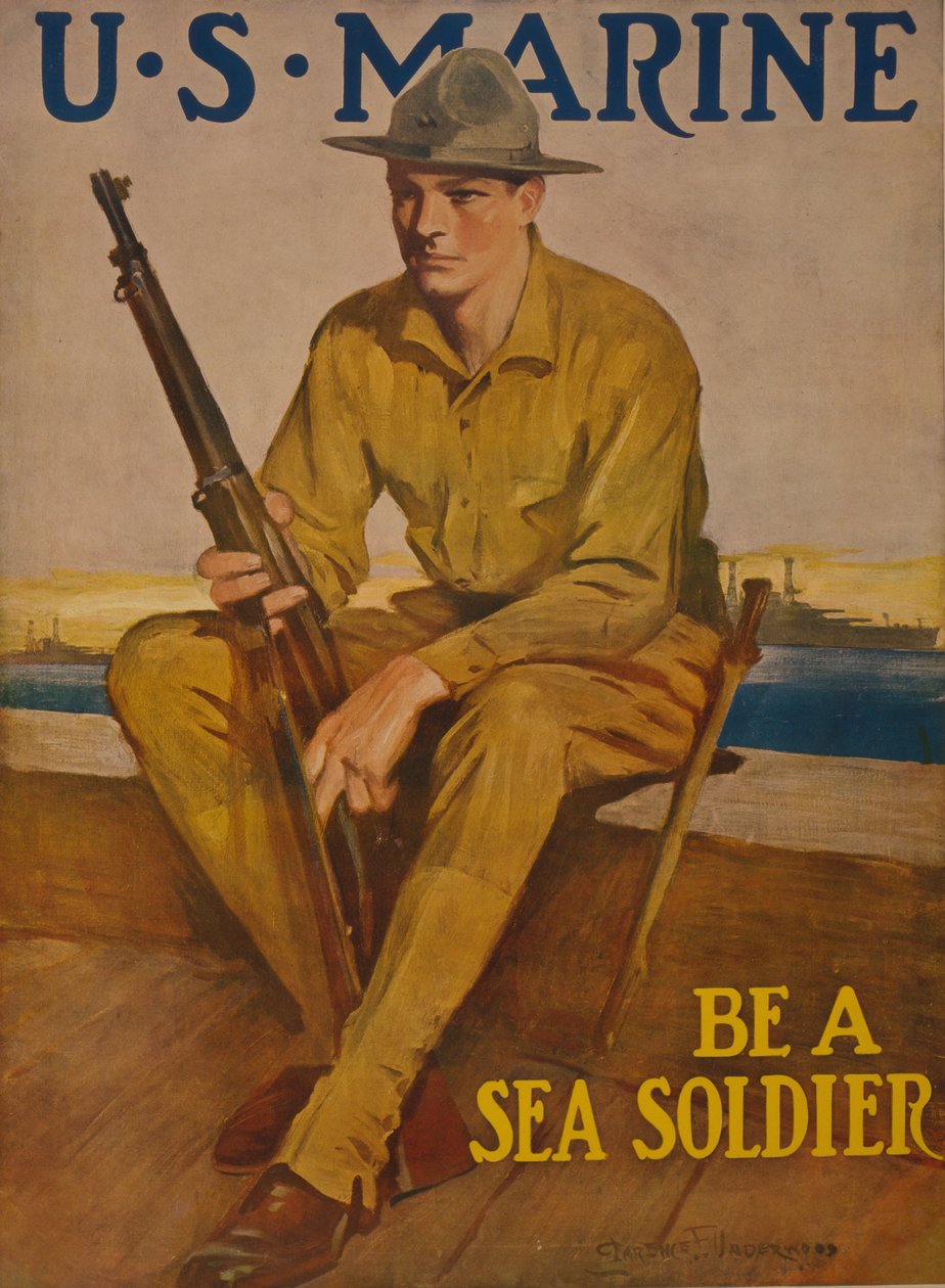 Amerikai tengerészgyalogság – Légy tengeri katona, 1917 alkotó: Clarence F. Underwood