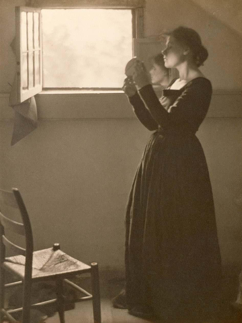 Lány tükörrel, 1898 (platina nyomat) alkotó: Clarence Henry White