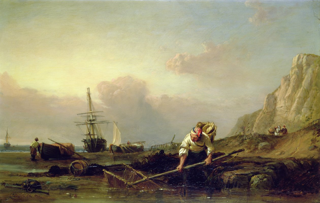 Shrimping 88; ennek a festménynek megfejthetetlen dátuma van; alkotó: Clarkson Frederick Stanfield