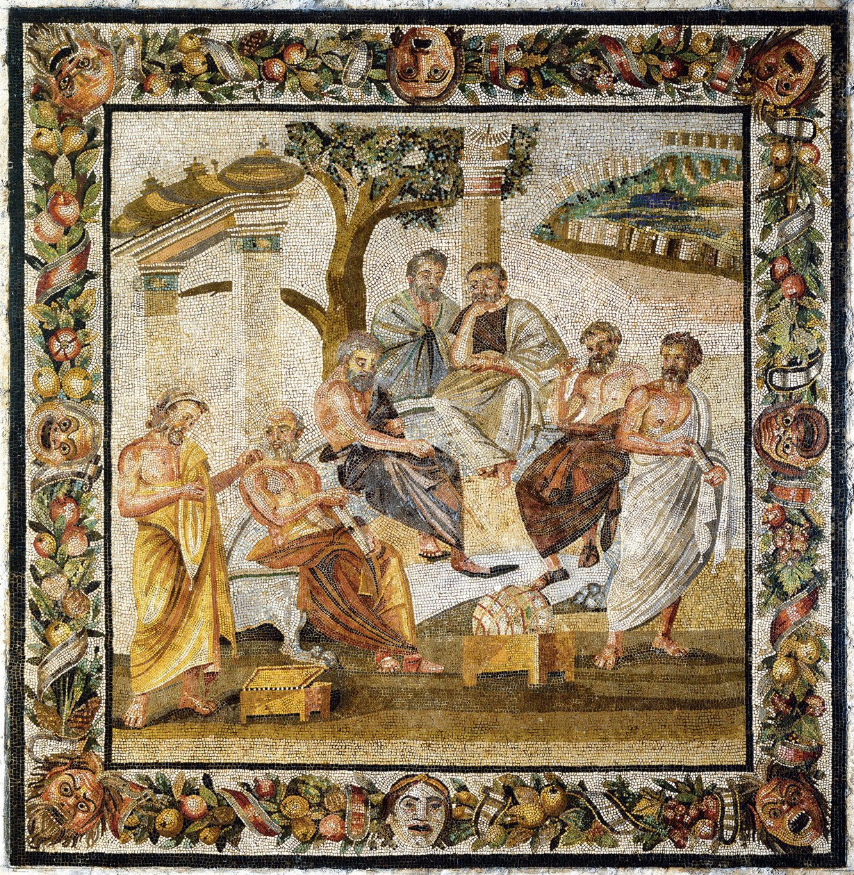 Plátói Akadémia. Pompeji mozaik, Kr.e. 1. század alkotó: Classical Antiquities