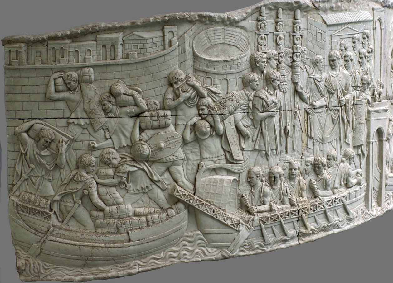 A római gályák. Traianus-oszlop dombormű-részlete, 1-2. század alkotó: Classical Antiquities
