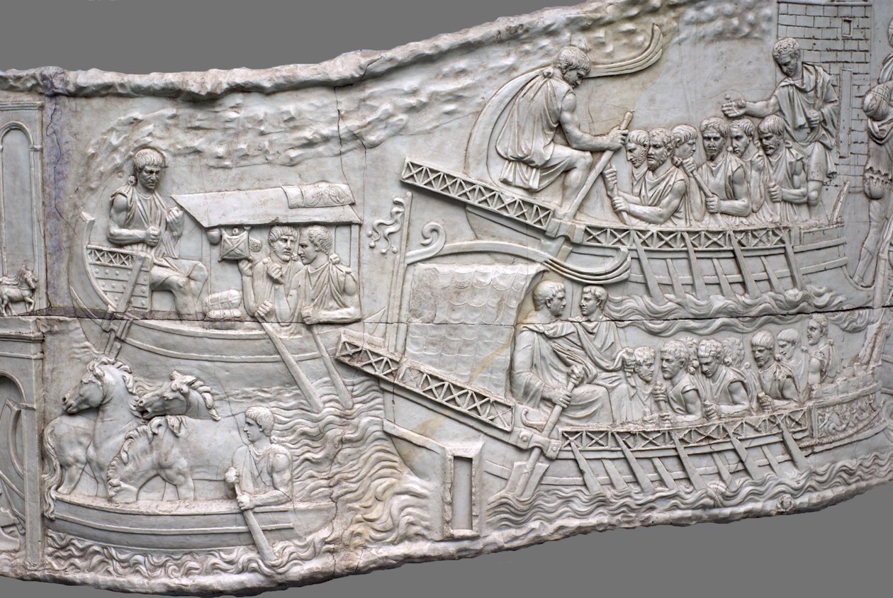 A római gályák. Traianus-oszlop dombormű-részlete, 1-2. század alkotó: Classical Antiquities