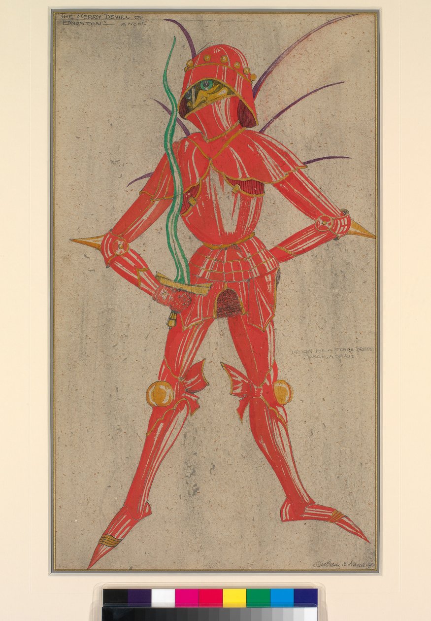 Coreb – Szellem, Színpadi ruha terv a The Merry Devil of Edmonton számára, 1921 alkotó: Claud Lovat Fraser