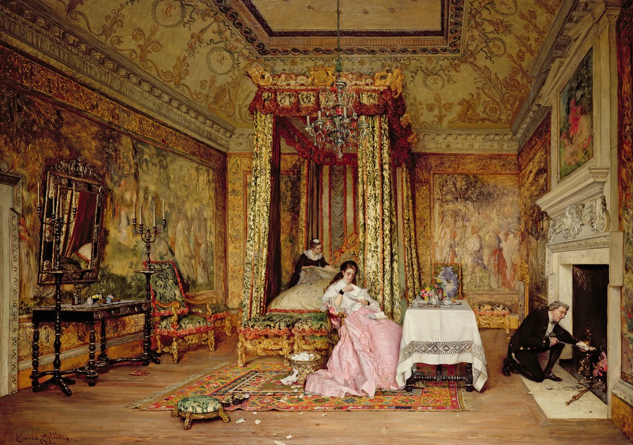 Régi levelek – jelenet a Knole-ban, 1873 alkotó: Claude Andrew Calthrop