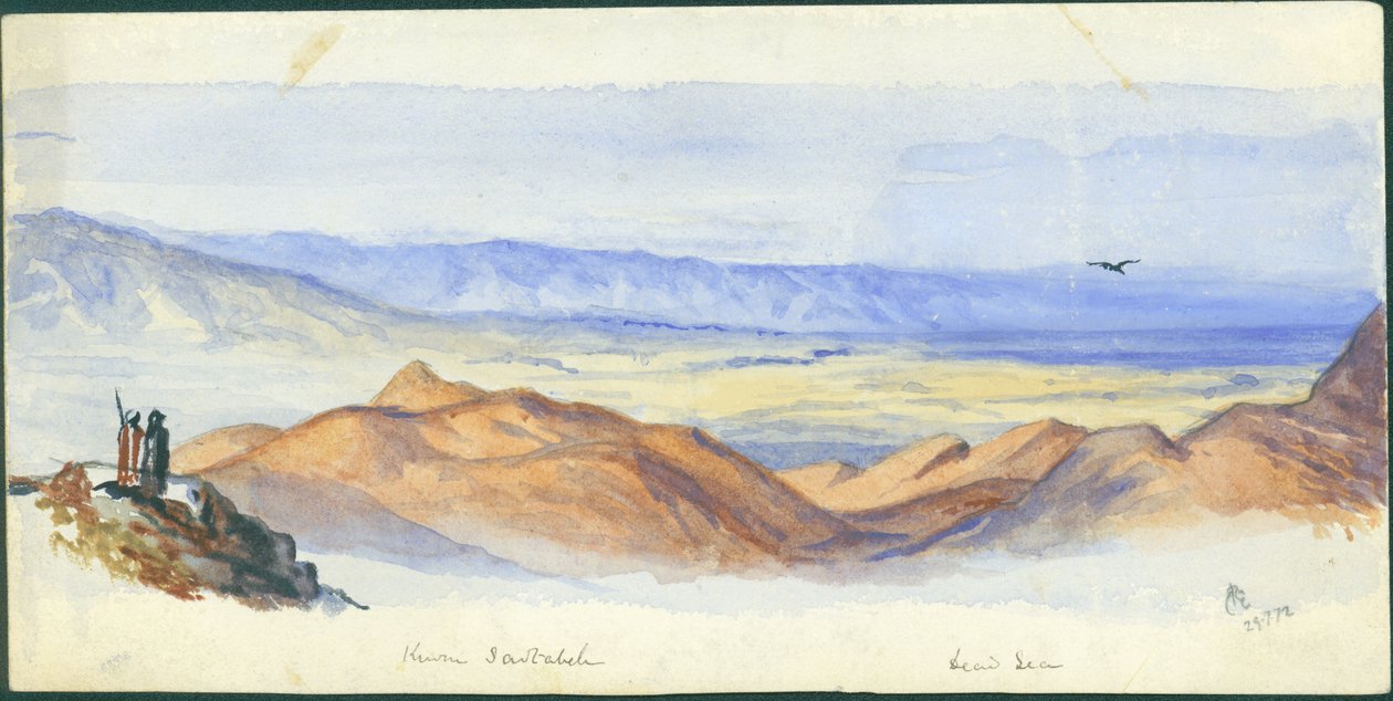 Karn Sartabeh, Jordan Valley, 1872 (wc és ceruza papíron) alkotó: Claude Conder