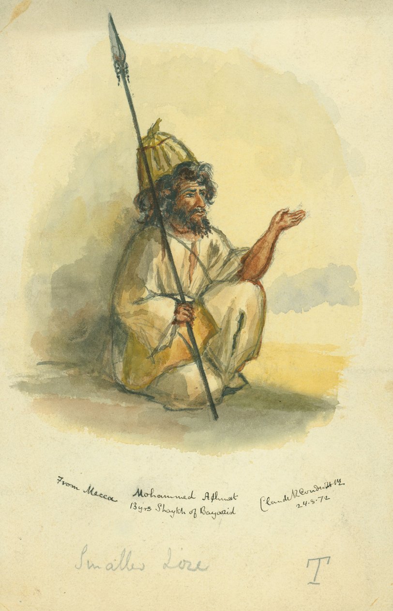 Mohammed Ahmet Mekkából, 1872 (wc és ceruza papíron) alkotó: Claude Conder