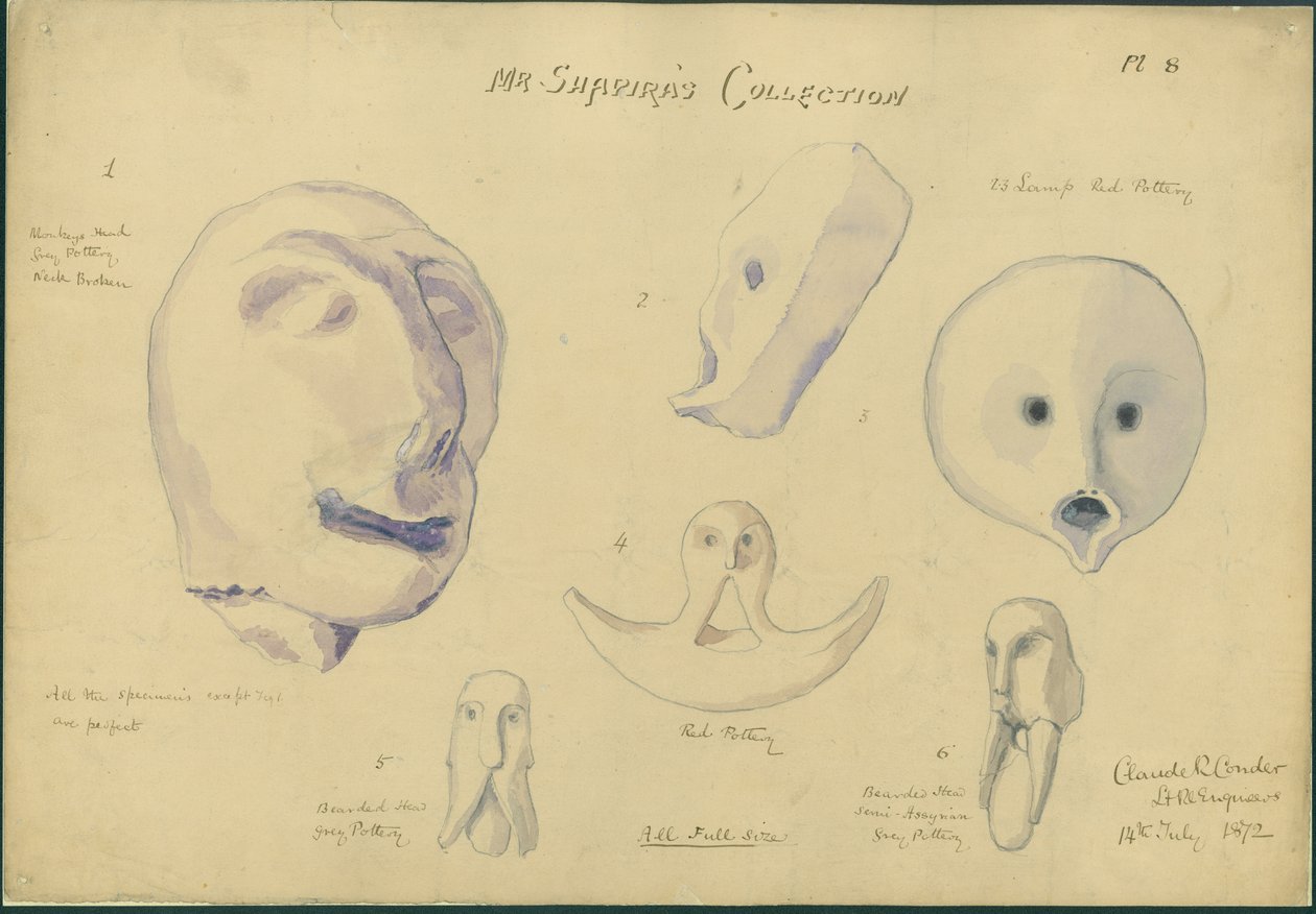 Shapira úr gyűjteménye, 8. tábla, 1872 (wc és ceruza, papír) alkotó: Claude Conder