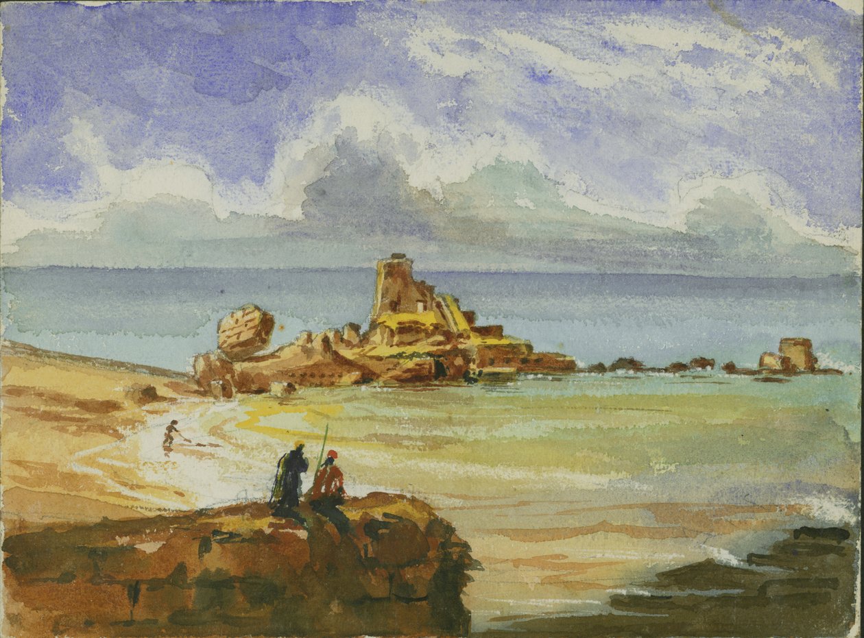 Caesarea romjai, 1873 (wc és ceruza, papír) alkotó: Claude Conder
