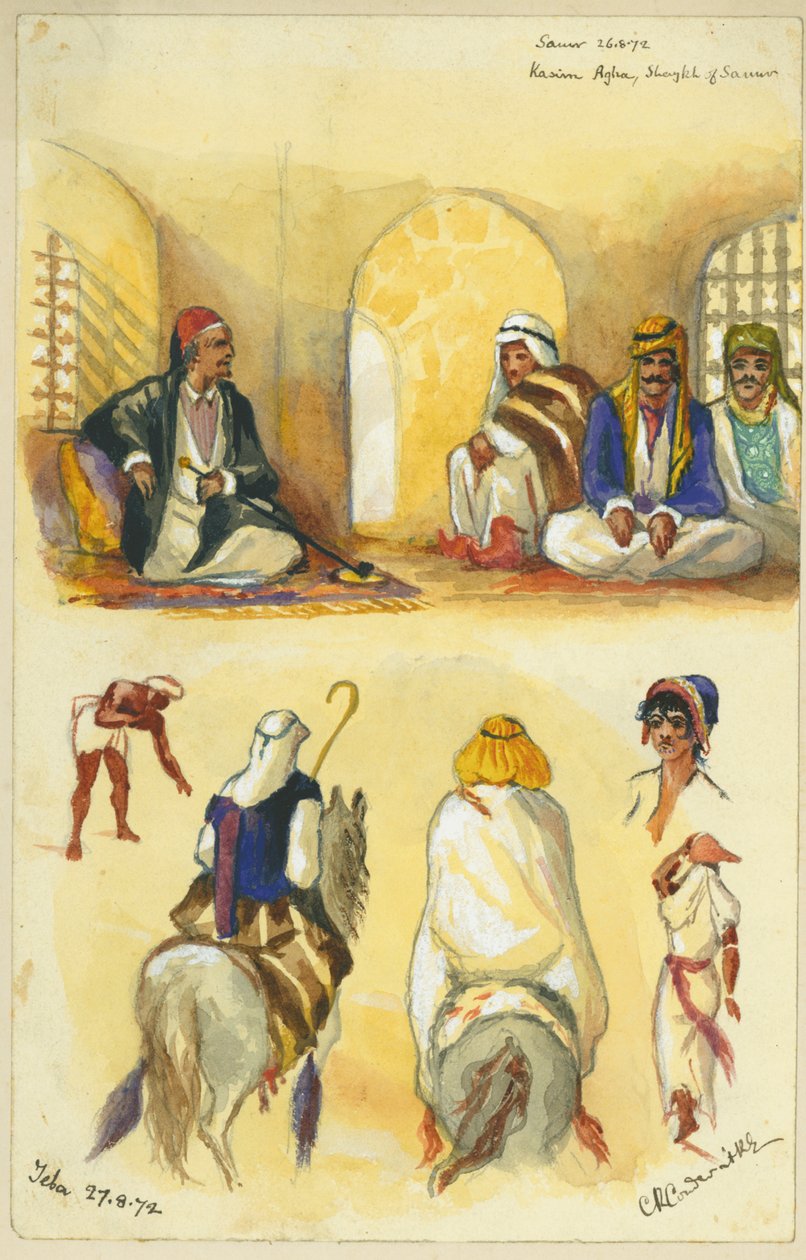 Samur és Jeba, 1872 (wc és ceruza papíron) (lásd még: 316774 és 316775) alkotó: Claude Conder