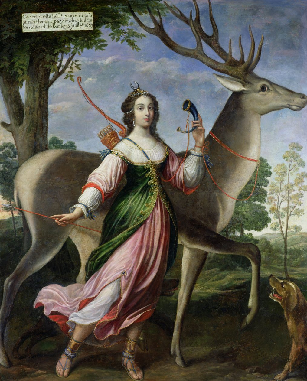Marie de Rohan-Montbazon (1600-79) Chevreuse hercegnője, mint Diana, a vadásznő alkotó: Claude Deruet