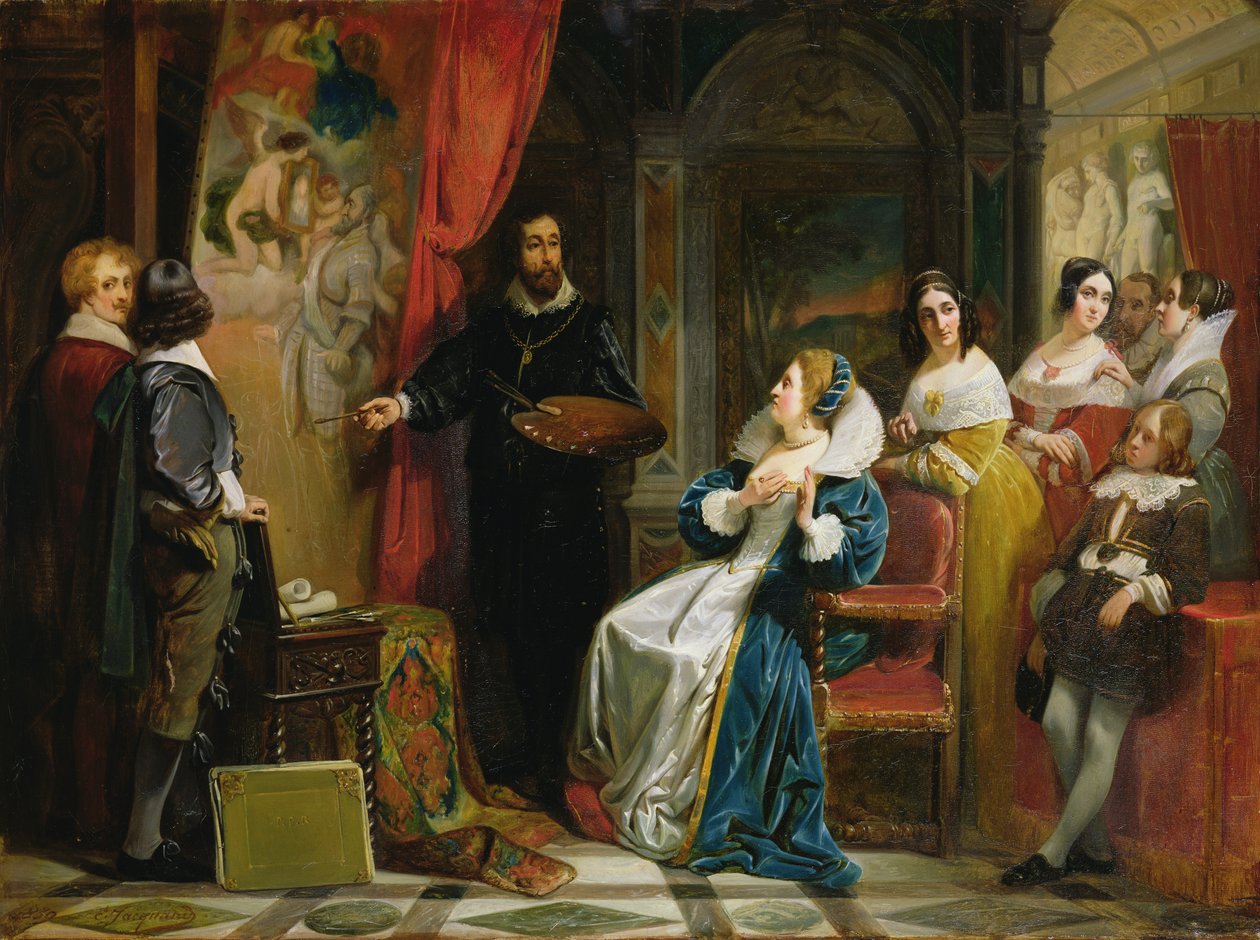 Marie de Medici (1573-1642) Rubens műtermében, 1839 alkotó: Claude Jacquand