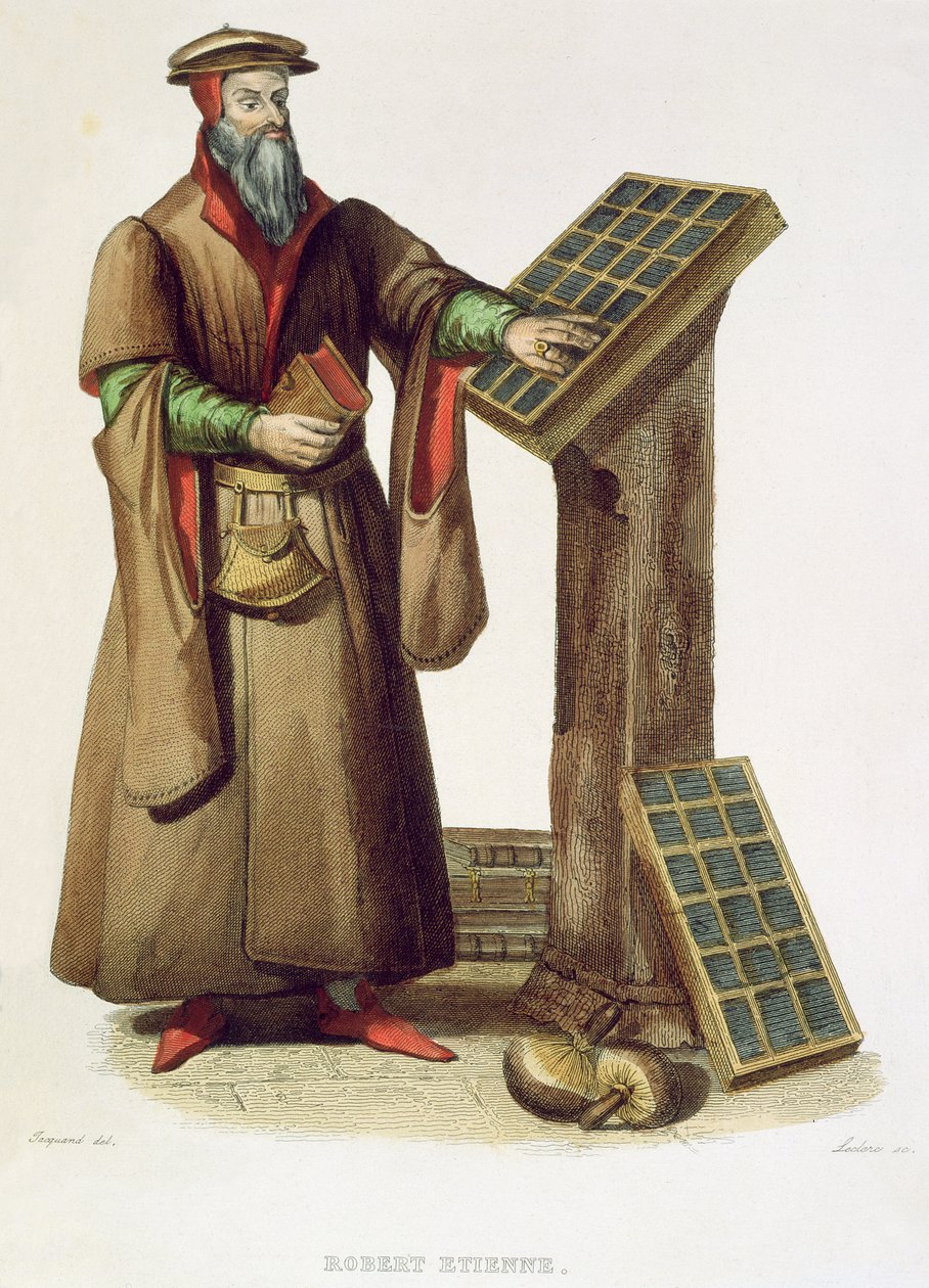 Robert Estienne, 1841 (színes metszet) alkotó: Claude Jacquand