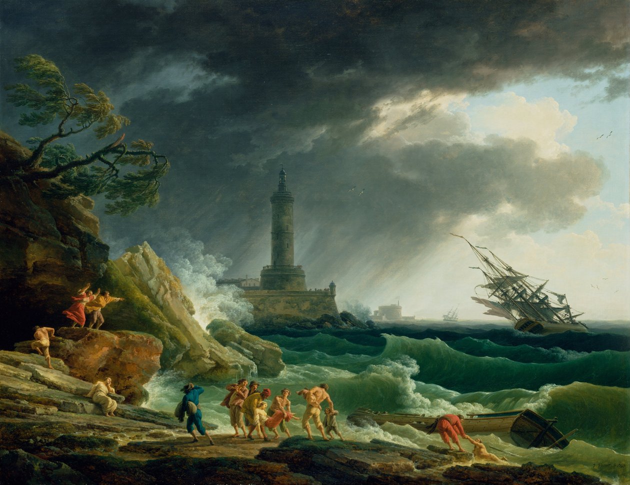 Vihar a Földközi -tenger partján alkotó: Claude Joseph Vernet