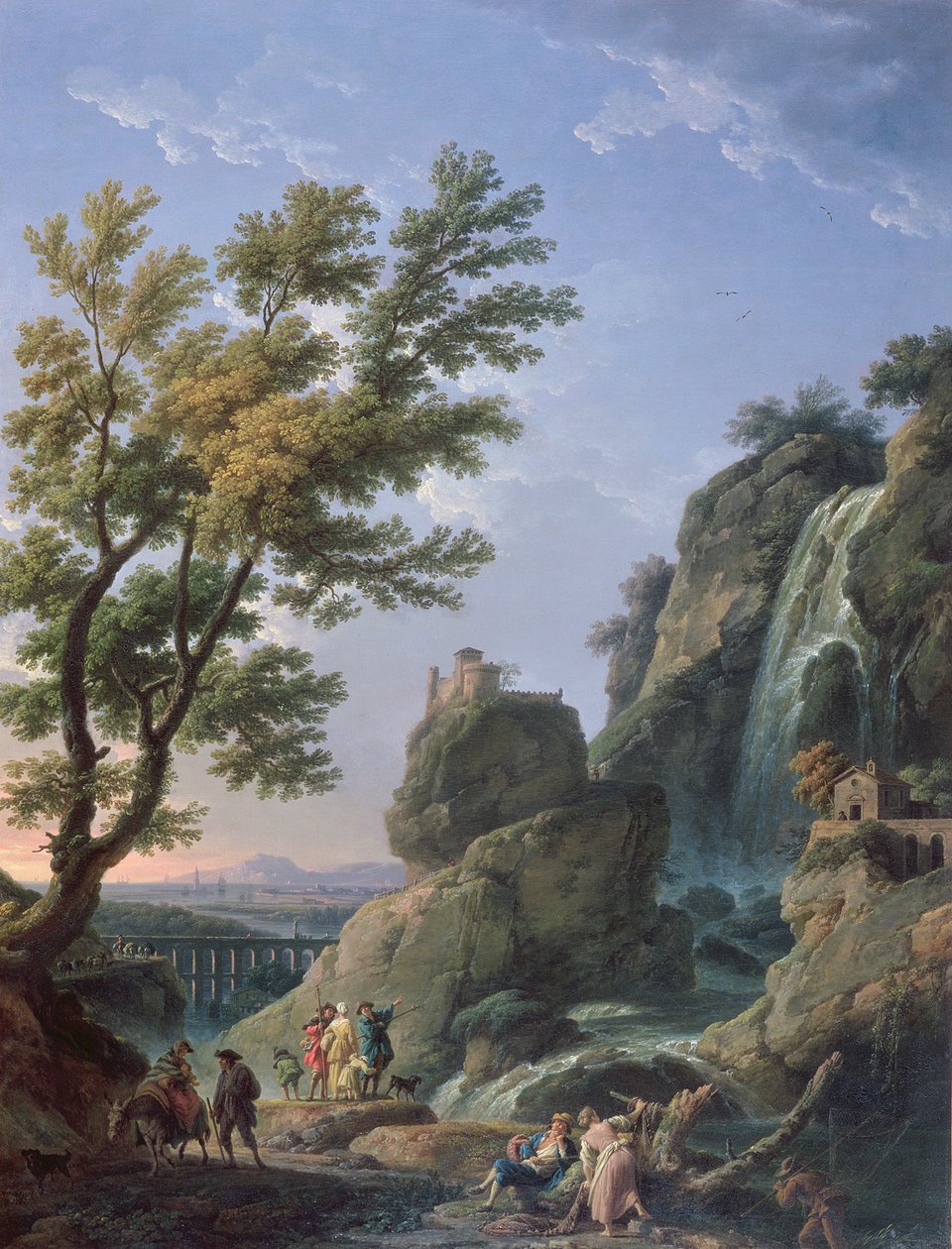 Táj vízeséssel és alakokkal, 1768 alkotó: Claude Joseph Vernet