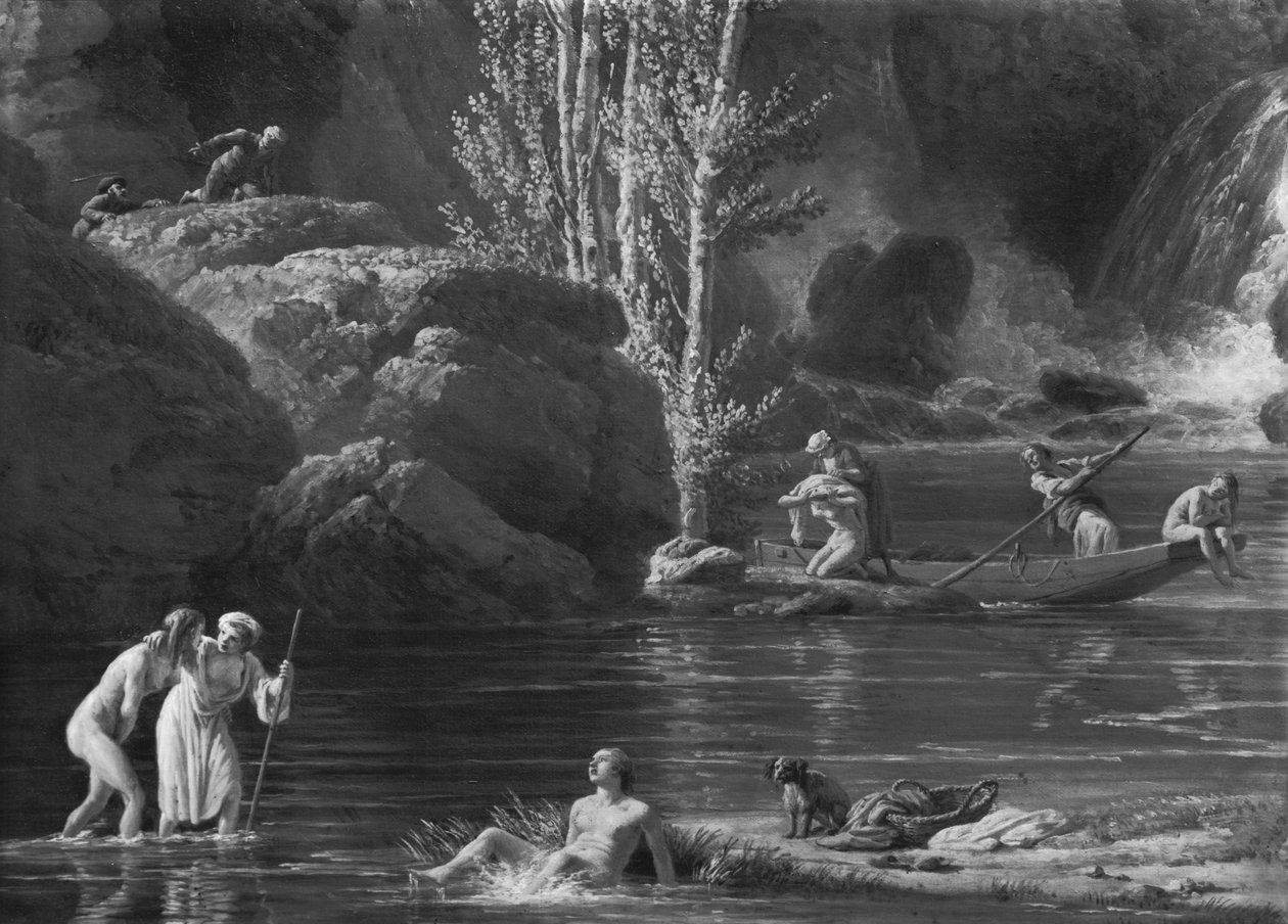 Reggel, The Bathers, bal oldali részlet, 1772 (lásd még: 414961-62) alkotó: Claude Joseph Vernet
