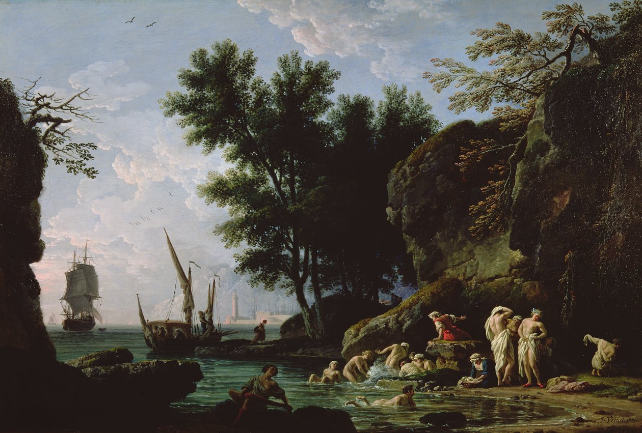 Reggel fürdő nimfák alkotó: Claude Joseph Vernet