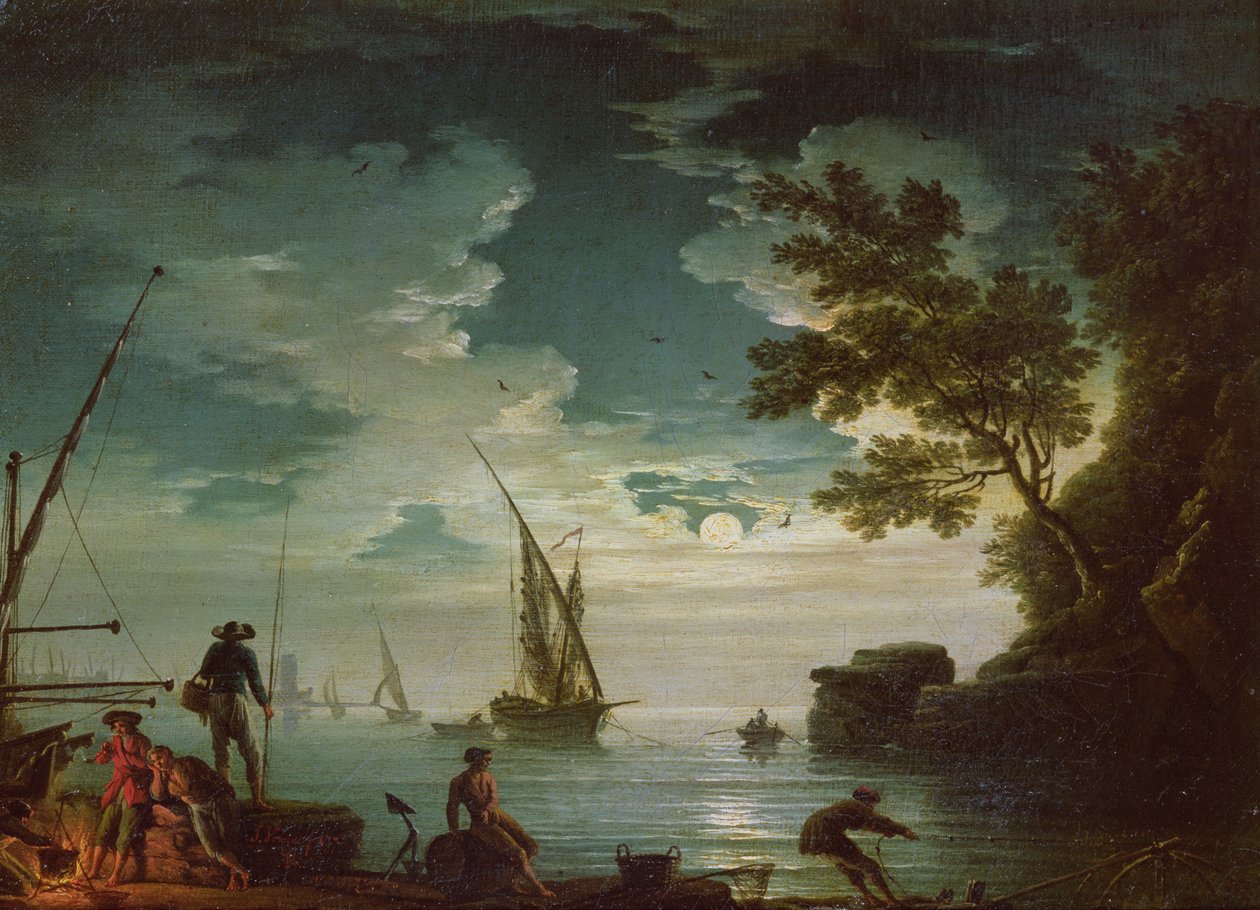 Tengeri táj, Holdfény, 1772 alkotó: Claude Joseph Vernet