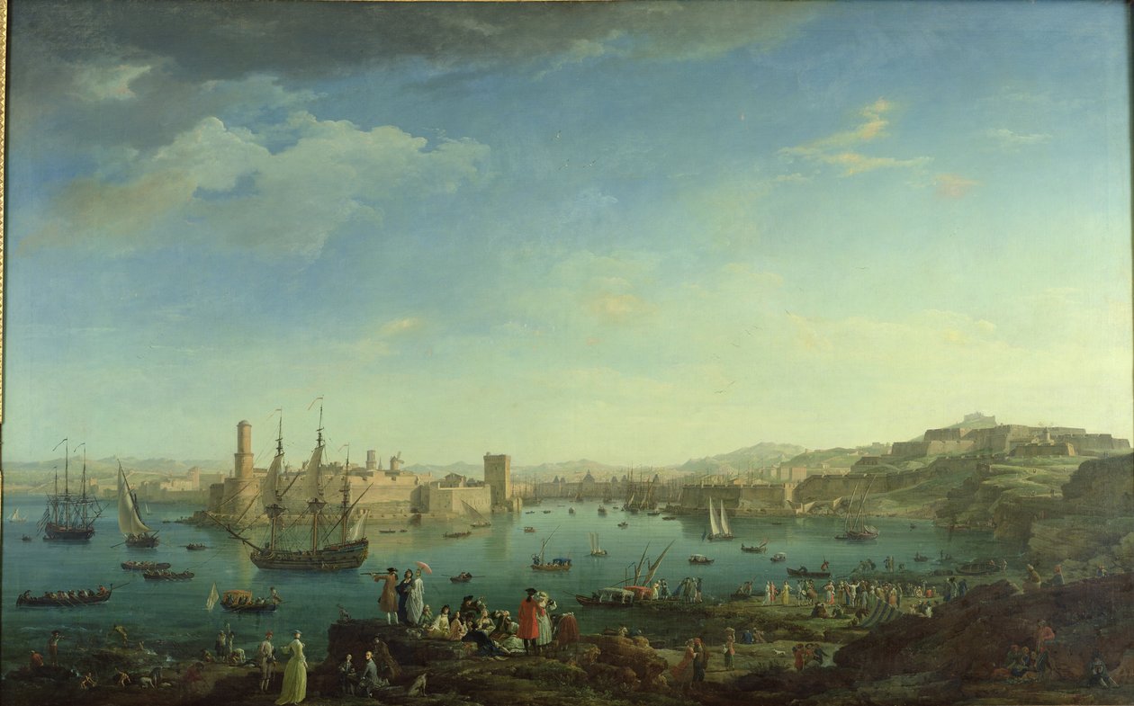 A marseille-i kikötő bejárata, 1754 alkotó: Claude Joseph Vernet