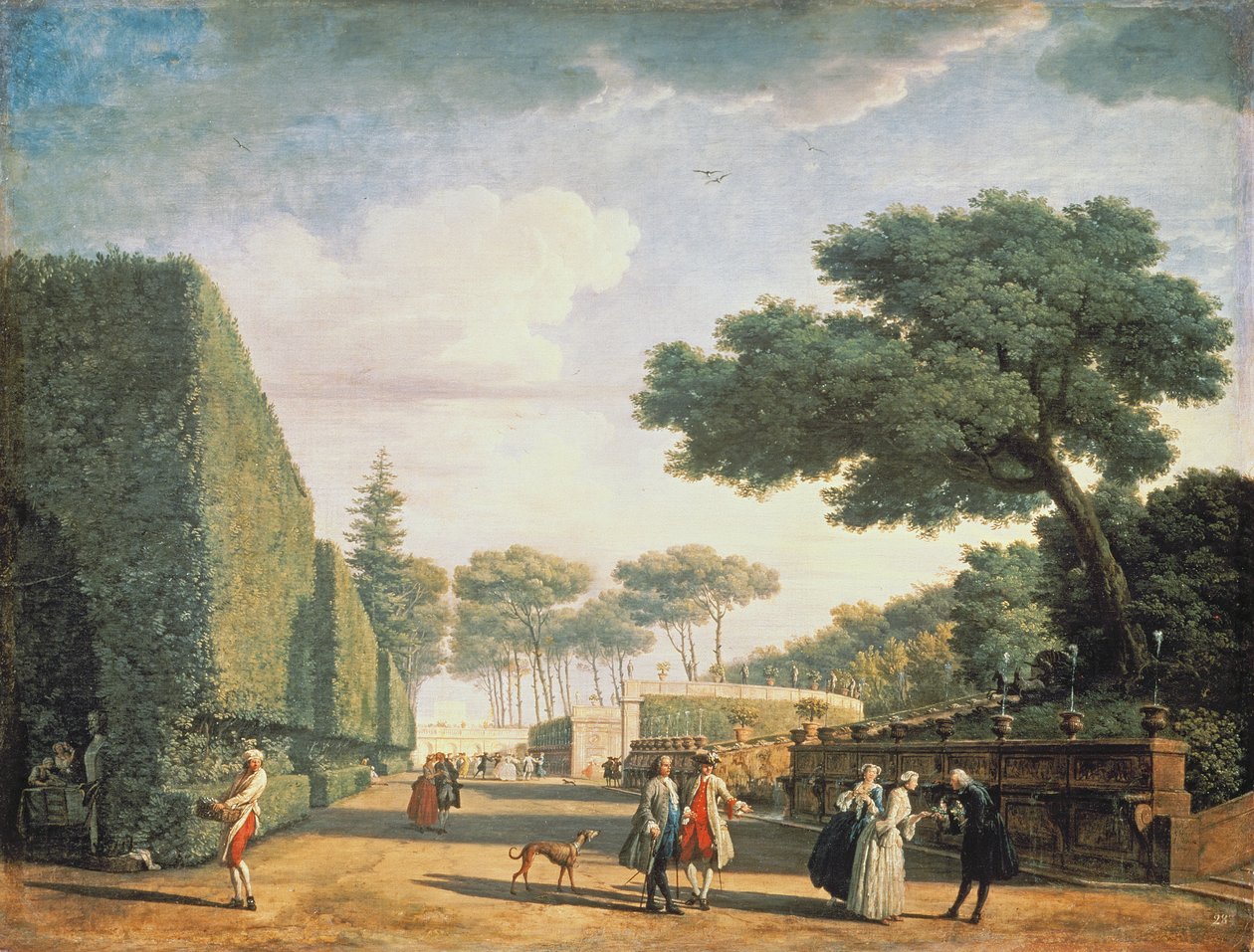 Kilátás a Villa Pamphili parkjából, 1749 alkotó: Claude Joseph Vernet