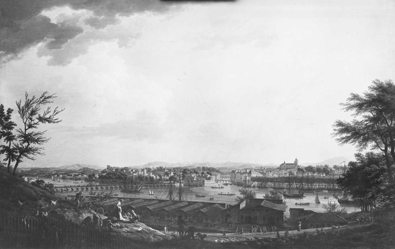 Bayonne kilátása a fellegvár felétől, 1761 alkotó: Claude Joseph Vernet