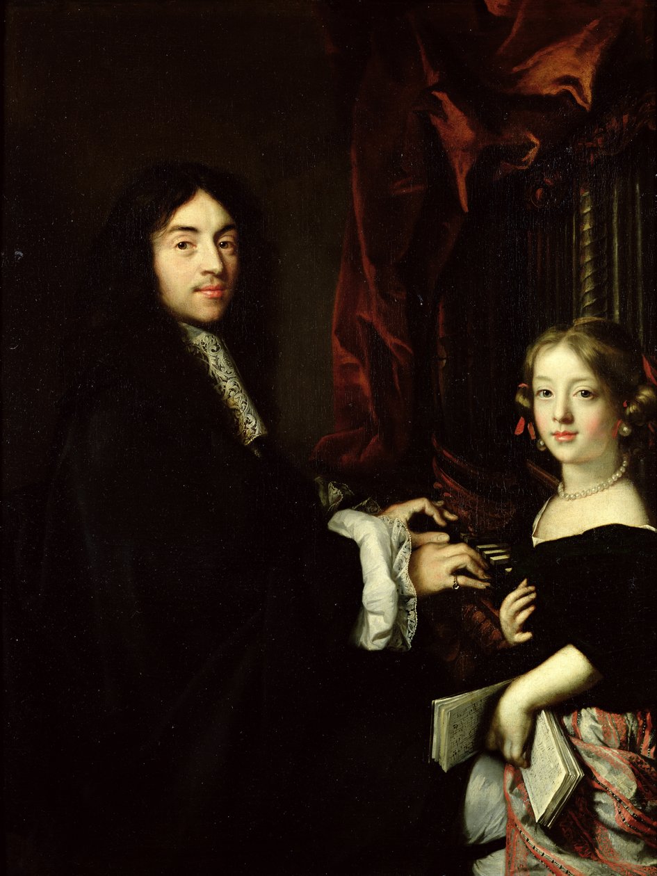 Charles Couperin (1638-79) és a művész lánya portréja, 1665-79 alkotó: Claude Lefebvre