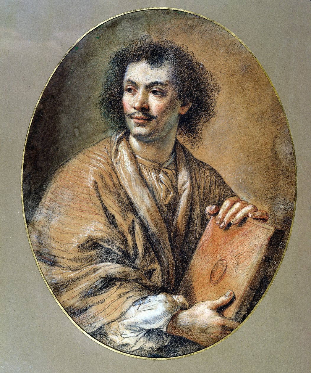 Moliere portréja (1622-73) (fekete és vörös kréta papíron) alkotó: Claude Lefebvre