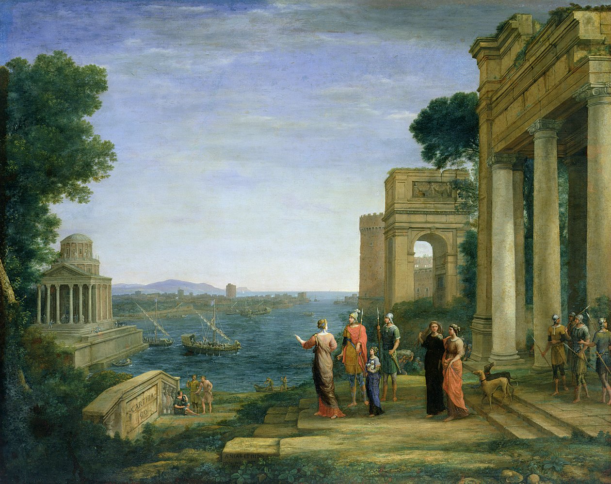 Aeneas és Dido Karthágóban, 1675 alkotó: Claude Lorrain