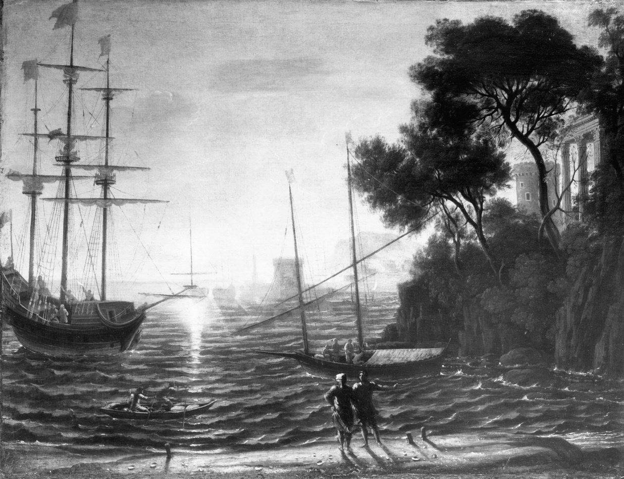 Klasszikus tengeri kikötő naplementekor alkotó: Claude Lorrain