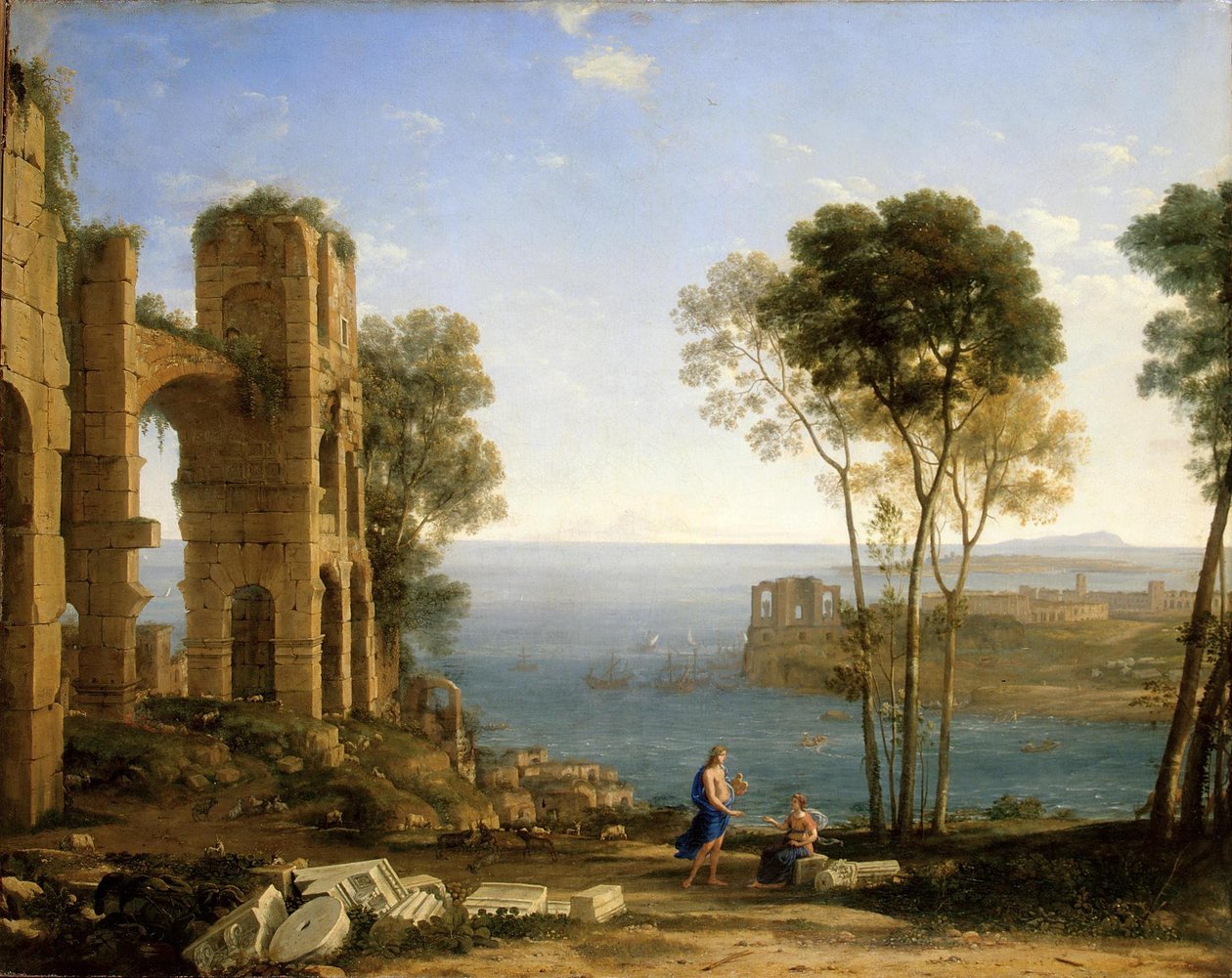 Tengerparti kilátás Apollónra és Cumae szibilijére alkotó: Claude Lorrain