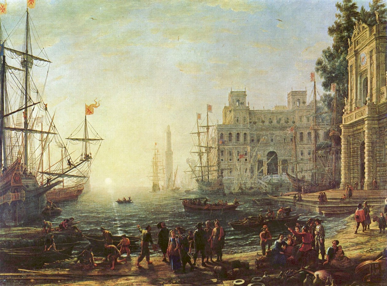 Kikötő a Villa Medicivel alkotó: Claude Lorrain