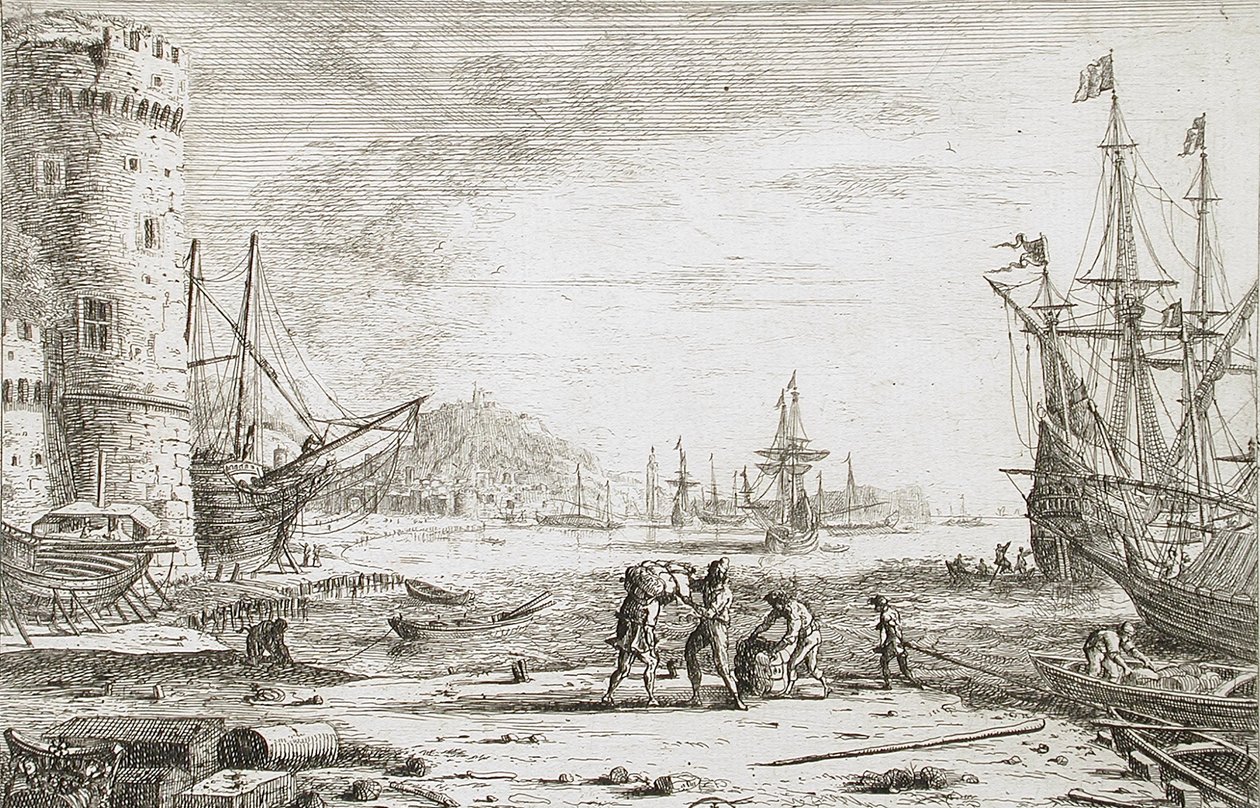 Kikötő nagy toronnyal alkotó: Claude Lorrain