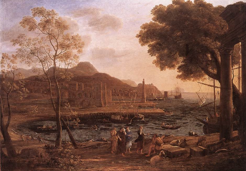 Kikötői jelenet a gyászoló Heliadokkal alkotó: Claude Lorrain