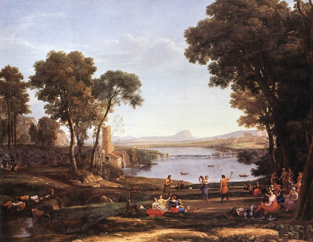 Táj táncoló figurákkal alkotó: Claude Lorrain