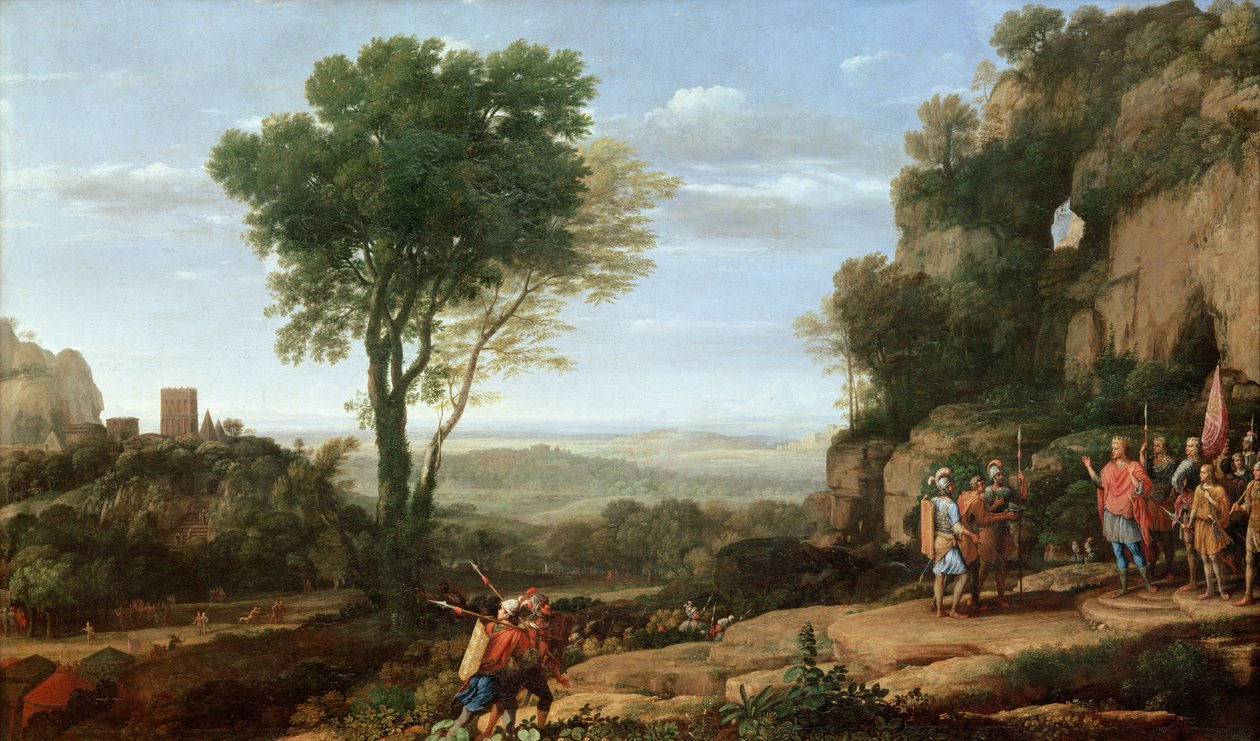Táj Dáviddal az Adullam-barlangban, 1658 alkotó: Claude Lorrain