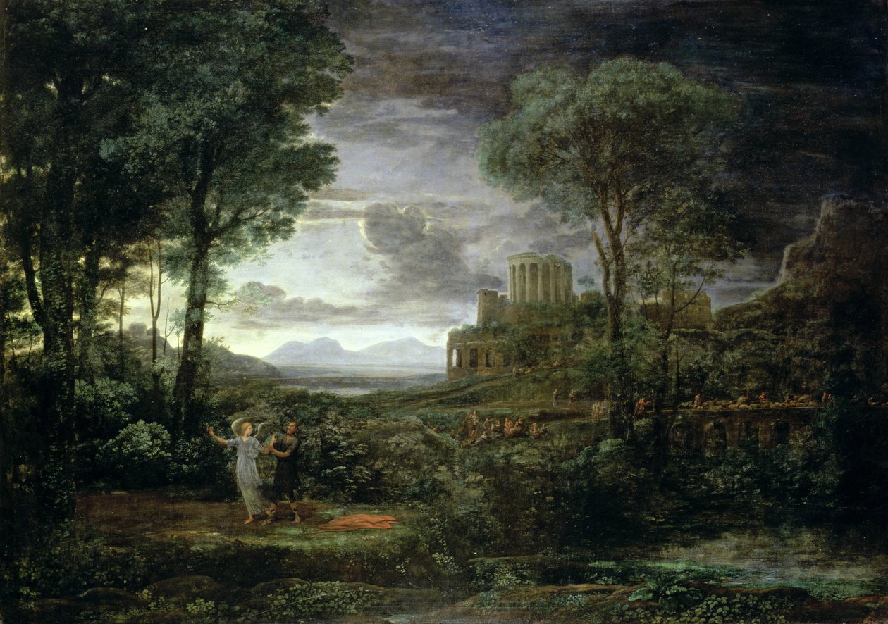 Táj Jakabbal Az angyallal birkózó, avagy éjszaka, 1672 alkotó: Claude Lorrain