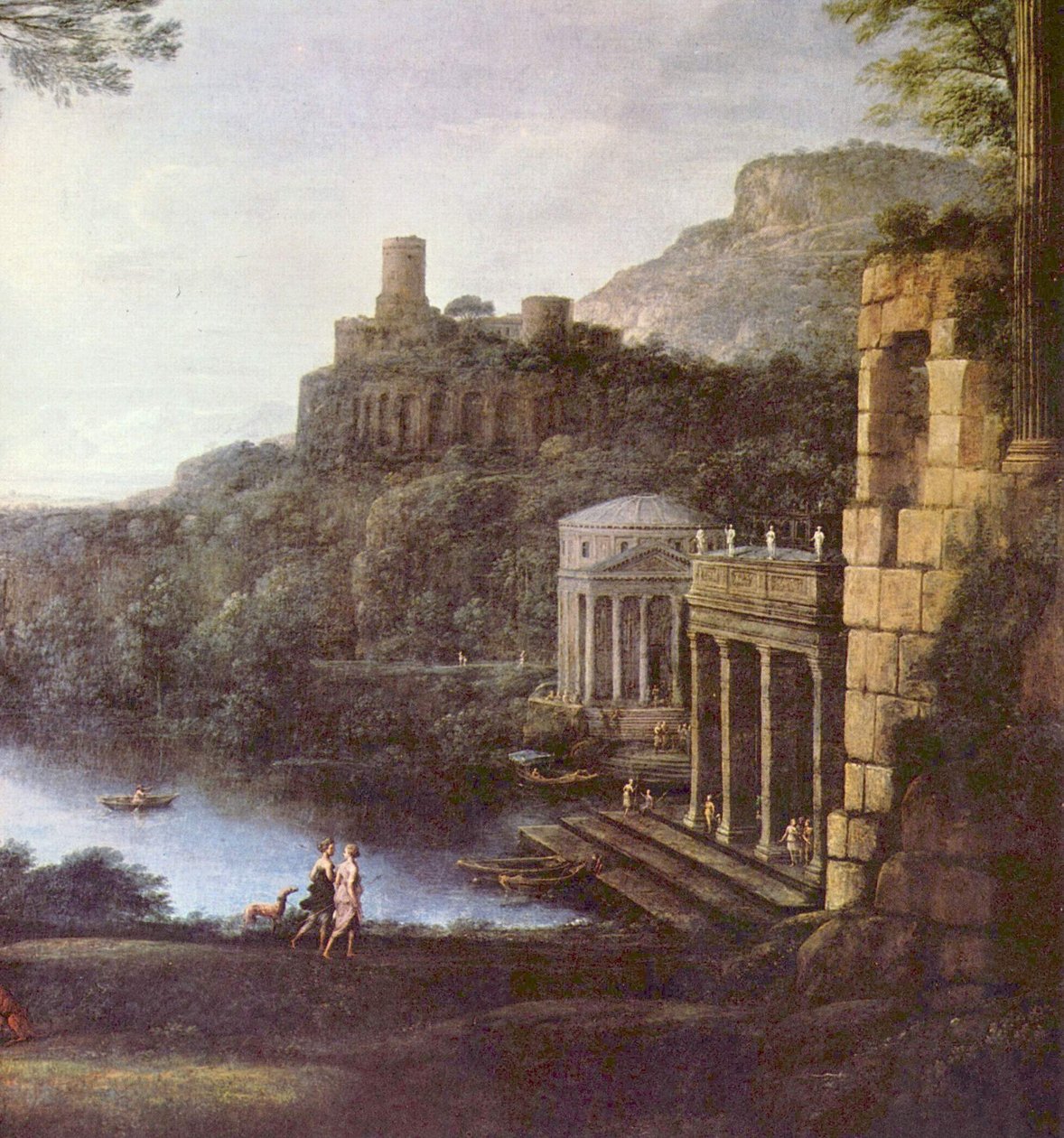 Táj Egeria nimfával és Numa királlyal alkotó: Claude Lorrain